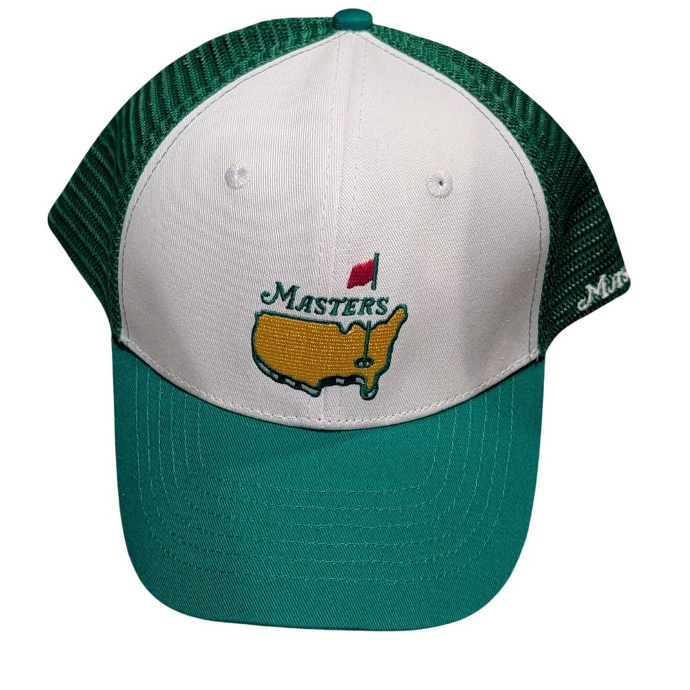 Masters Golf Trucker Hat Green White Mesh Augusta National Map Logo Cap